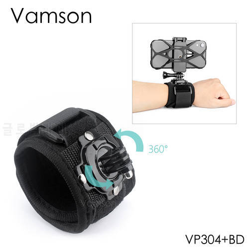 Vamson Wrist Strap with Mobile Phone Clip Fix Mount for iPhone 13 12 Xiaomi Samsung Huawei for Gopro Hero 11 10 9 8 7 Camera