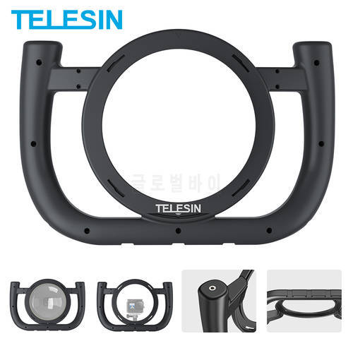 TELESIN Waterproof Handheld Removable Stabilizer With Cold Shoe 1/4 Thread for GoPro Hero 5 6 7 8 9 10 DJI Osmo Action Dome Port