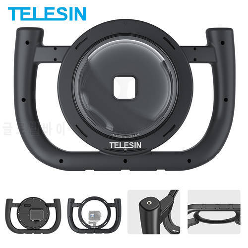 TELESIN Dome Port Waterproof Handheld Housing Case Removable Type Stabilizer With Cold Shoe 1/4 Adapter for GoPro Hero 9 10 11
