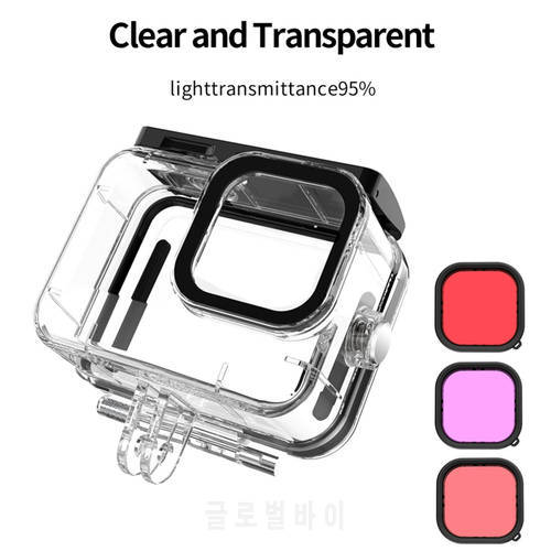 For GoPro Hero 10 9 Black Case Waterproof 60M Housing Diving Protective Underwater Dive Cover For Go Pro 9 10 GoPro9 Accessories