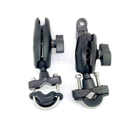 Jadkinsta Motorcycle Handlebar or Rear Mirror Base 1 inch Ballhead Mounting Holder Double Socket Arm U-Bolt Clamp for Gopro GPS