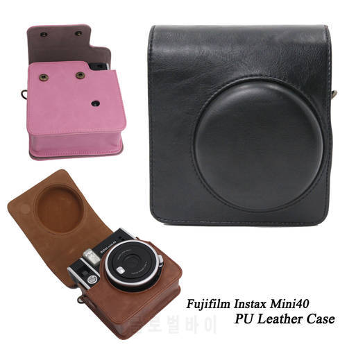 Fujifilm Mini40 Camera Bag Camera Case PU Protector Cover Case with Shoulder Strap For Fujifilm Instax Mini40
