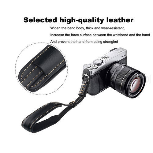 For Nikon Canon SONY Fujifilm Olympus Panasonic Pentax Black Brown Coffee DSLR Camera Wrist Hand Strap PU Leather Lanyard