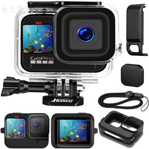 Waterproof Case Housing Tempered Glass Screen Silicone Sleeve Case Replacement Door Accessories Kit For GoPro Hero 10 9