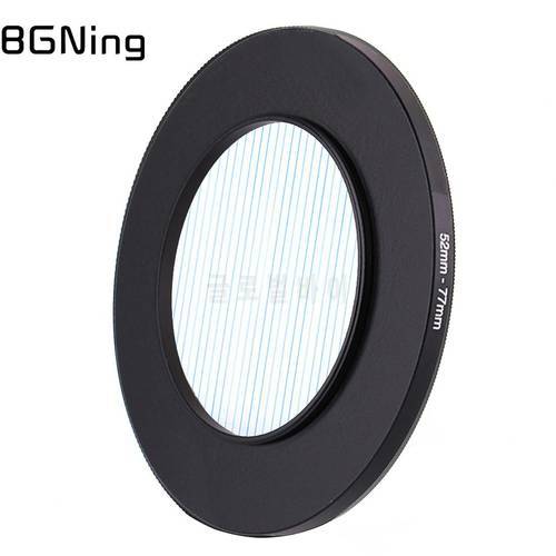 Universal 77mm Brushed Rainbow /Blue /Red /Yellow Streak Camera Lens Star Filters with 52-77mm Adapter Ring for DSLR Photography