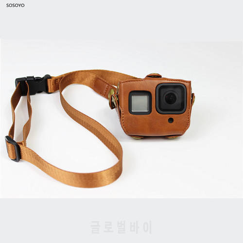 Leather Protective Case PU Frame Shoulder Strap Storage Bag For Gopro Hero 8 Black Action Camera Accessories