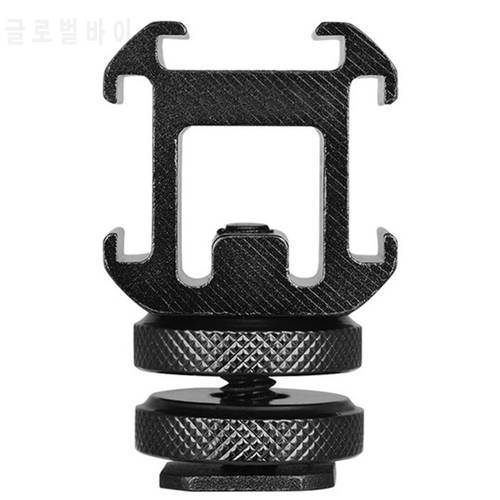 New Camera Three-head Hot Shoe Base Adapter On-Camera Mount Adapter For DSLR Camera For LED Video Light Microphone