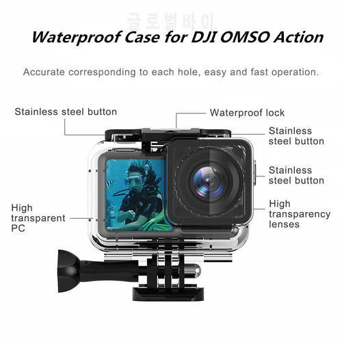 60m Waterproof Housing Case for DJI Osmo Action Camera Accessories Underwater Diving Waterproof Case