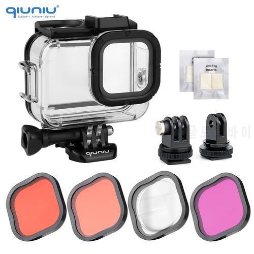 QIUNIU Waterproof Case Filter for GoPro Hero 9 10 11 Black Underwater Protective Housing Lens Filter Kit for Go Pro Accessoies