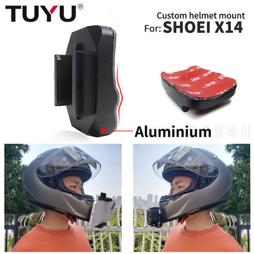 TUYU Aluminium custom SHOEI X14 motorcycle helmet chin with bracket for GoPro Insta360 One R X2 for iPhone, Xiaomi accessories