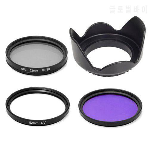 Top Deals Lens Hood + UV + CPL + FLD Filter for Nikon Panasonic Lumix D7100 D7000 D5200 D5100 D3200 D3100 D3000 D90 Or for Can