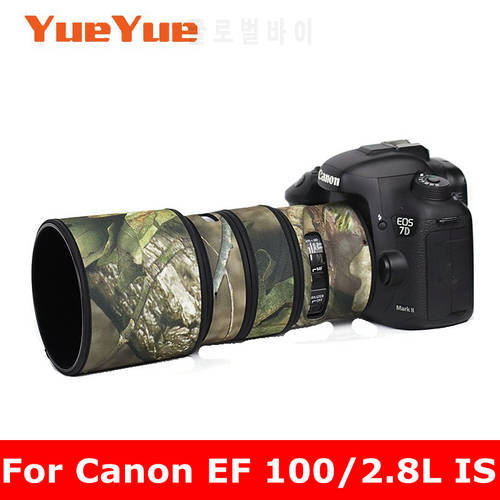 For Canon EF 100mm F2.8 L IS USM Macro Waterproof Lens Camouflage Coat Rain Cover Lens Protective Case Nylon Guns Cloth