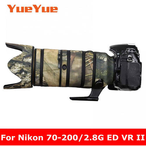 For Nikon AF-S NIKKOR 70-200mm F2.8 G ED VR II Waterproof Lens Camouflage Coat Rain Cover Lens Protective Case Nylon Guns Cloth