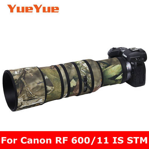 For Canon RF 600mm F11 IS STM Waterproof Lens Camouflage Coat Rain Cover Lens Protective Case Nylon Guns Cloth