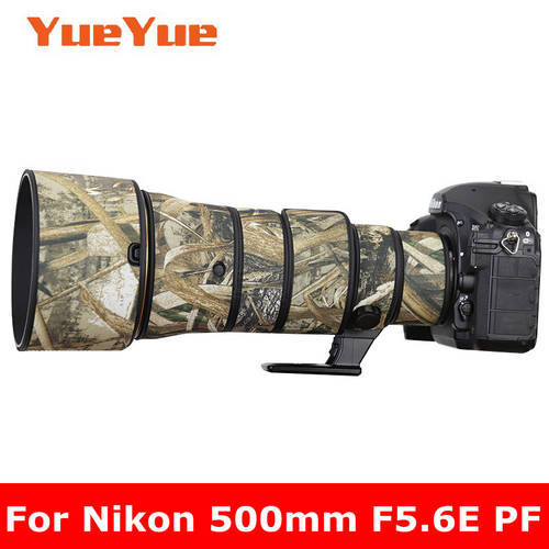 For Nikon AF-S NIKKOR 500mm F5.6 E PF ED VR Waterproof Lens Camouflage Coat Rain Cover Lens Protective Case Nylon Guns Cloth