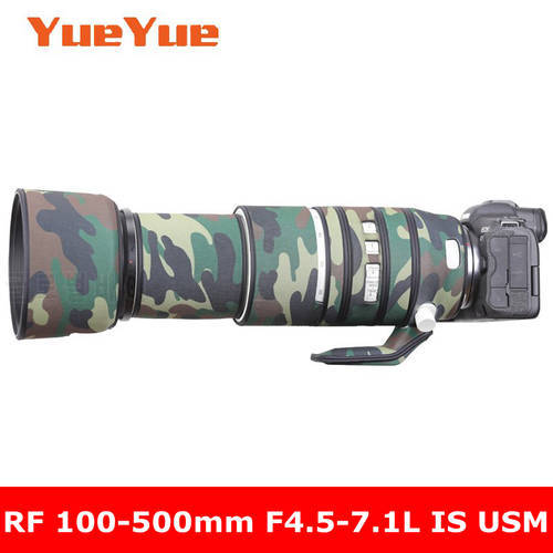 For Canon RF 100-500mm F4.5-7.1 L IS USM Waterproof Lens Camouflage Coat Rain Cover Lens Protective Case Nylon Guns Cloth