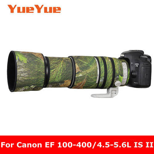 For Canon EF 100-400mm F4.5-5.6 L IS II USM Waterproof Lens Camouflage Coat Rain Cover Lens Protective Case Nylon Guns Cloth