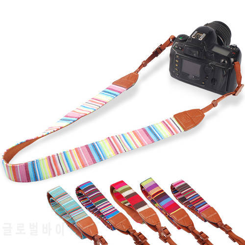 1pcs Camera Shoulder Neck Strap Knitted Fabric Bohemia Style Shoulder Strap for Nikon for Canon SLR DSLR 7 Pop Fashion Color