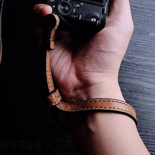 For Mirrorless Digital Camera Leica Canon Fuji Nikon Olympus Pentax Sony hand-woven cowhide Camera wrist band
