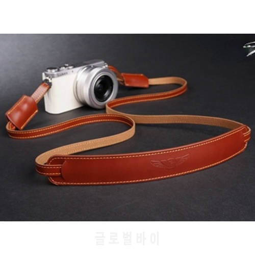 for Sony Lumix Nikon Canon FUJI leica pentax90-125cm cowhide Leather Camera Shoulder Neck straps Carrying Belt DSLR Strap Grip