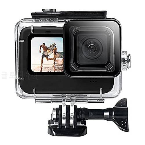 HTHL-60M Waterproof Case For Gopro Hero 10 Hero 9 Action Camera, Protective Underwater Dive Housing Shell With Bracket