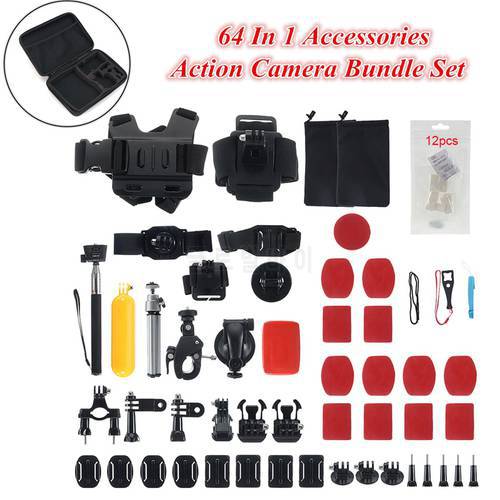 64 In 1 Action Camera Accessories Set For Gopro Hero 9 8 7 5 4 Xiaomi DJI OSMO Action Camera Suitable For Outdoor Sports