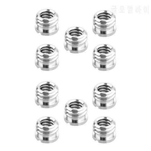 10 Pack 1/4 Inch To 3/8 Inch Convert Screw Standard Adapter Reducer Bushing Converter For DSLR Camera Camcorder Tripod