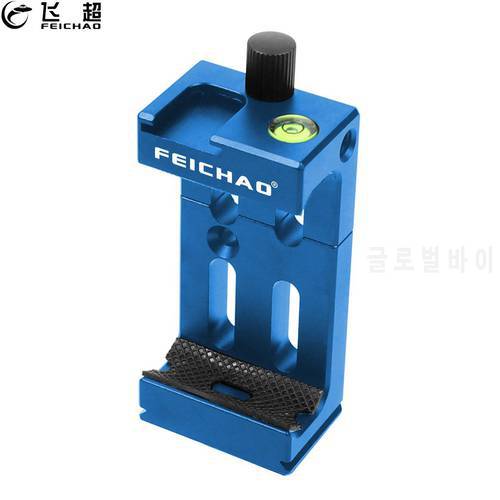 FEICHAO XJ-8 Tripod Head Bracket Mobile Phone Holder Clip For Phone Flashlight Microphone With Spirit Level and Cold Shoe Mount