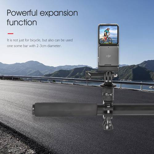 DJI Osmo Action 360 Rotation CNC Bike Camera Holder Mount Glass Film Bicycle Motorcycle Handlebar 15-30mm Clip for Dji Action 2