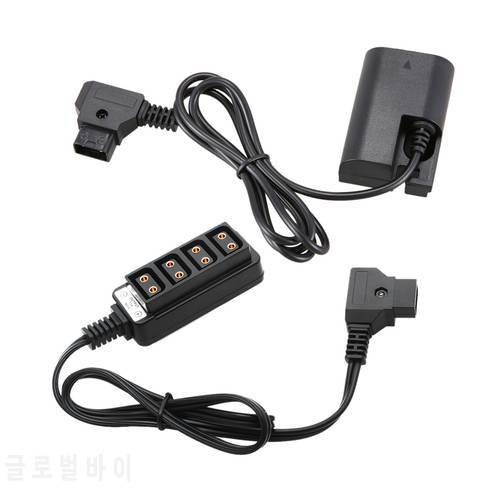 Male D-Tap B Type Power Dtap Tap To 4 Female P-Tap Ptap Adapter With D-Tap To Lp-E6 Fully Decoded Dummy Battery Adapter