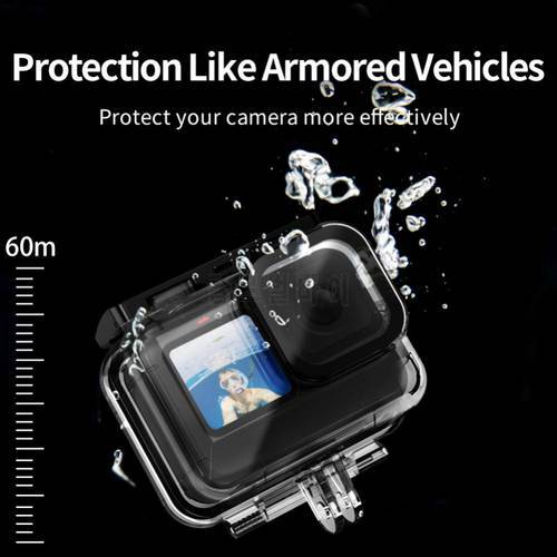 Upgrade 60M Waterproof Case For GoPro Hero 9 Black Protective Diving Underwater Housing Shell Cover For GoPro 9 Camera Accessory