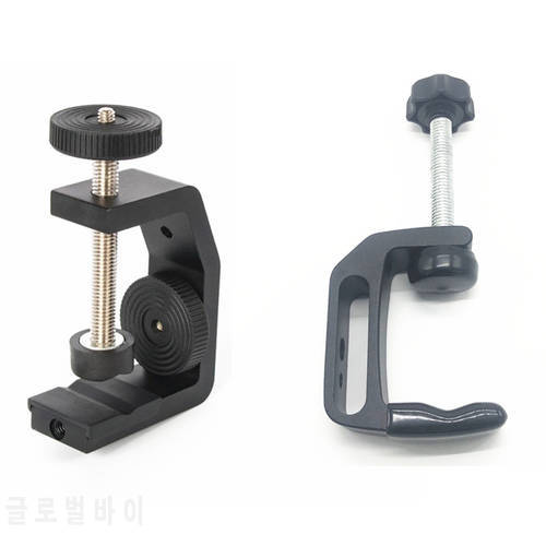 With 1/4-20 & 3/8-16 Thread Hole Universal C-clamp Support Clamp For Monitor/Flashlight/Video Light/Microphone Mounting