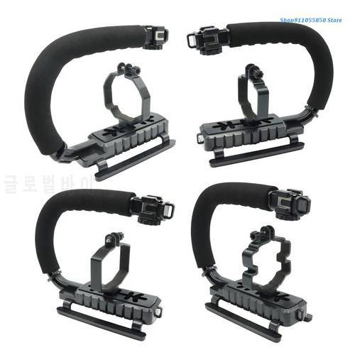 C5AB Handheld Stabilizer Bracket Video Action Stabilizing Handle Grip with Hot-Shoe Mount for dji Mavic 3, 2, Pro, Air 2/2S