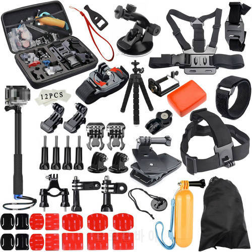 For Gopro Accessories Set for Go Pro Hero 10 9 8 7 6 5 4 Kit 3 Way Selfie Stick for Eken H8r Xiaomi for Osmo Action Yi EVA Case