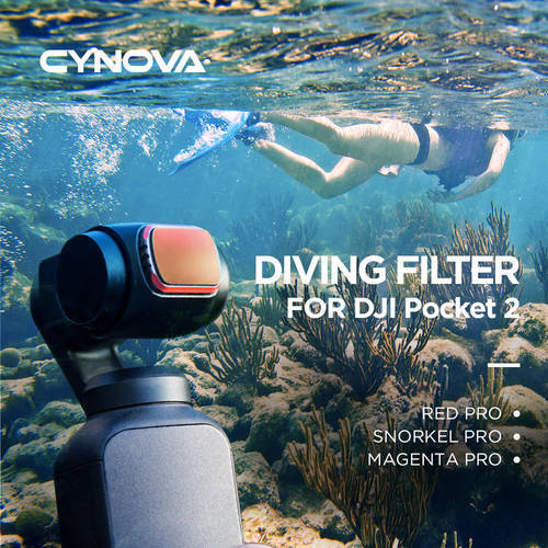 CYNOVA Diving Filters Set for DJI Osmo Pocket 2 Accessories Suitable for 1.5-10m 5-21m Different Waters Super Clear Imaging