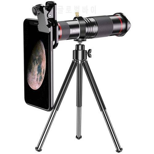 48X Mobile Phone Camera Lens Kit Telescope Zoom Macro Lente for Iphone Samsung Xiaomi Smartphone With Tripod Sports belt bag