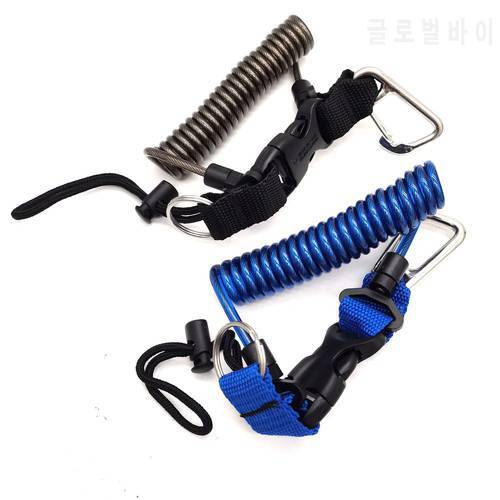 Scuba Diving Stainless Coil Lanyard Safety Emergency Tool With One Buckle