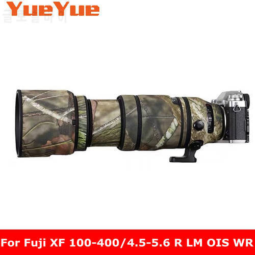 For FUJI Fujifilm XF 100-400mm F4.5-5.6 R LM OIS WR Waterproof Lens Camouflage Coat Rain Cover Protective Case Nylon Guns Cloth
