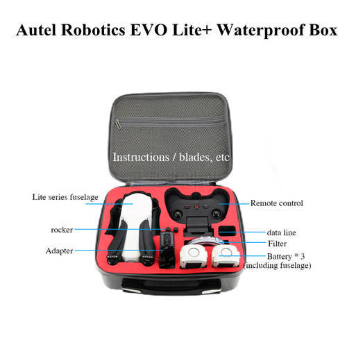 Autel Robotics EVO Lite+ Waterproof Box Portable Messenger Bag Handle Black Drone Hard Case for Autel Robotics Lite