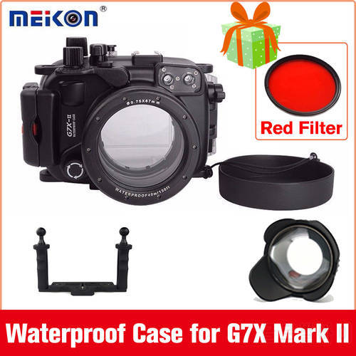 Meikon 40M/130ft Underwater Waterproof Camera Housing Case for Canon G7X Mark II