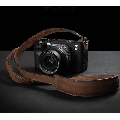 For Canon Nikon Sony FUJI Fujifilm Leica Pentax Handmade Genuine Leather Camera Strap Camera Shoulder Sling Belt