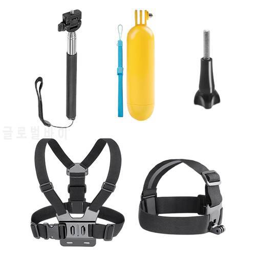 Action Camera Accessory Kit, Head Strap Chest Harness Mount Floating Hand Grip for Xiaomi Yi 4K Kayaking Surfing Skiing Hiking