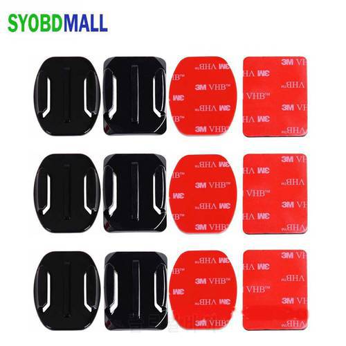 8pcs/set Camera Accessories Curved/flat Base with 3M Adhesive Glue Suitable for DJI Helmet Mounting Base for Gopro Extreme Sport