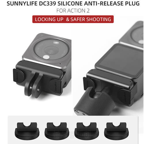 For DJI Action 2 Anti-Drop-Scratching Silicone Anti-Release Plug Cap Locking Up Safer DJI Action 2 Sports Camera Accessories