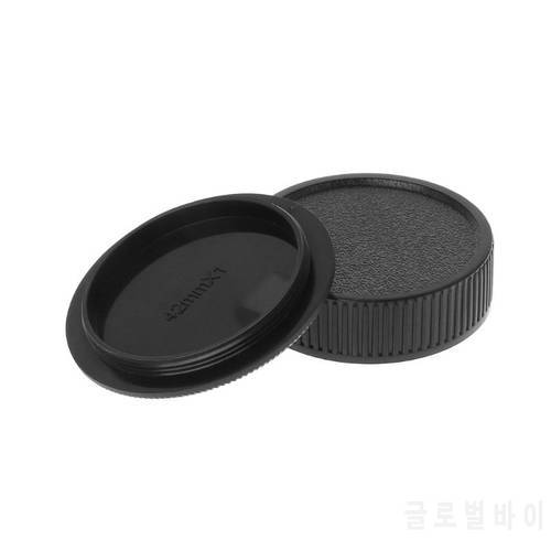 Rear Lens Body Cap Camera Cover Set Dust Screw Mount Protection Plastic Black Replacement for M42 42mm Camera Lens JE11 22 Drops