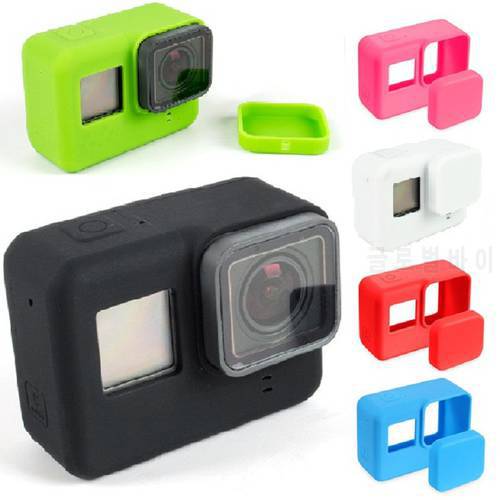 For Go Pro Accessories Action Camera Case Protective Silicone Case Skin +Lens Cap Cover For GoPro Hero 5 6 7 Black Hero Camera