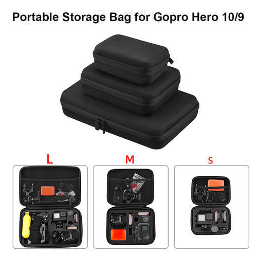 Nylon Camera Carrying Case for GoPro Hero 10 Sports Camera Hard Shell Protector Organizer Bag for GoPro Hero 9