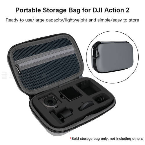 Storage Bag for DJI Action 2 Accessories Portable Carrying Case Organizer with Hook Ultralight Sport Camera Protective Box