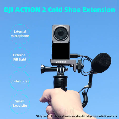 Cold Shoe L Extension Bracket for DJI Action 2 Quick Release Extend Plate Mount Aluminum Camera Accessories with Audio Adapter