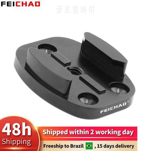 Metal Flat Surface Buckle Mount Tripod Adapter Base Surfboard Surface 1/4 Holes for GoPro 11 10 9 8 Insta360 DJI Action 2 Camera